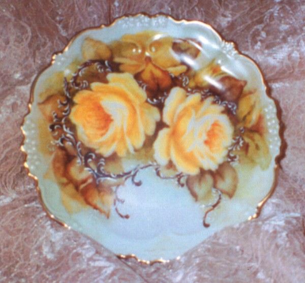 Rose Plate Painted by Evelyn Titus